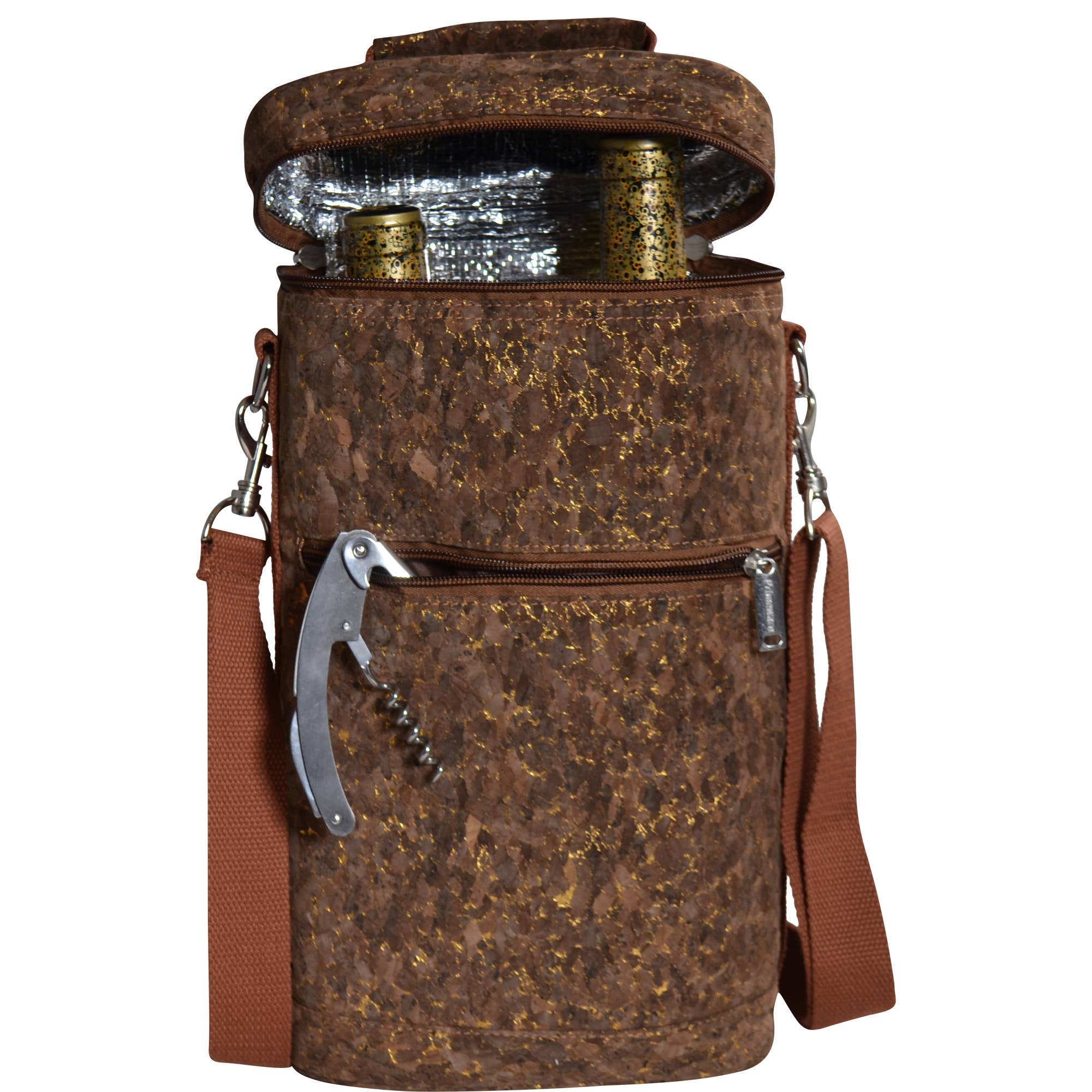 Wine Bottle Carrier: Brown Cork