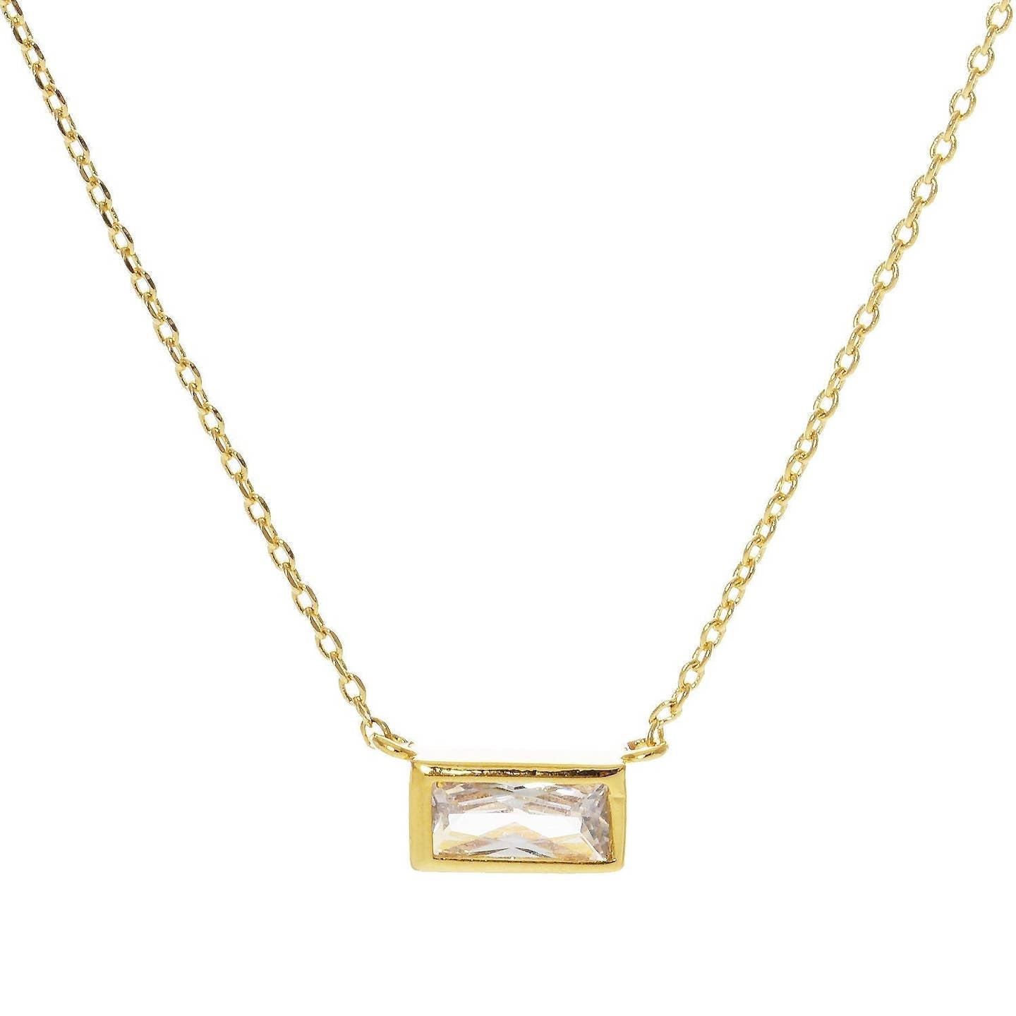 Gold Plated Baquette Necklace