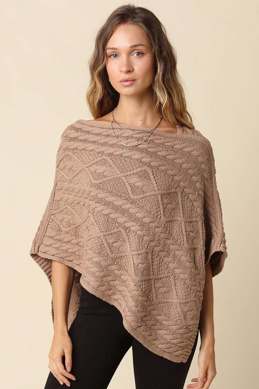 Margo Textured Knit Poncho