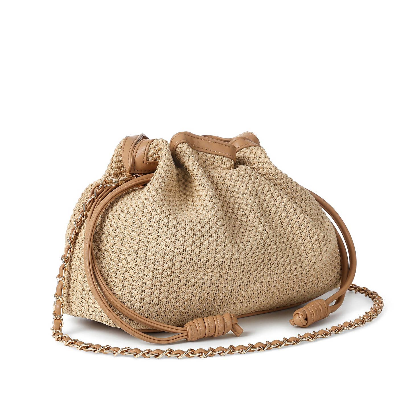 Cinched Raffia Clutch