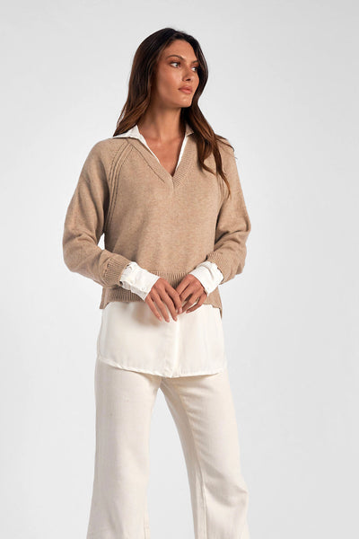 Two In One Sweater Taupe