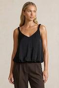 Twisted Strap Bubble Top Black