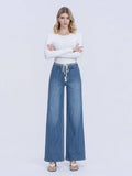 Striped Drawstring Wide Leg