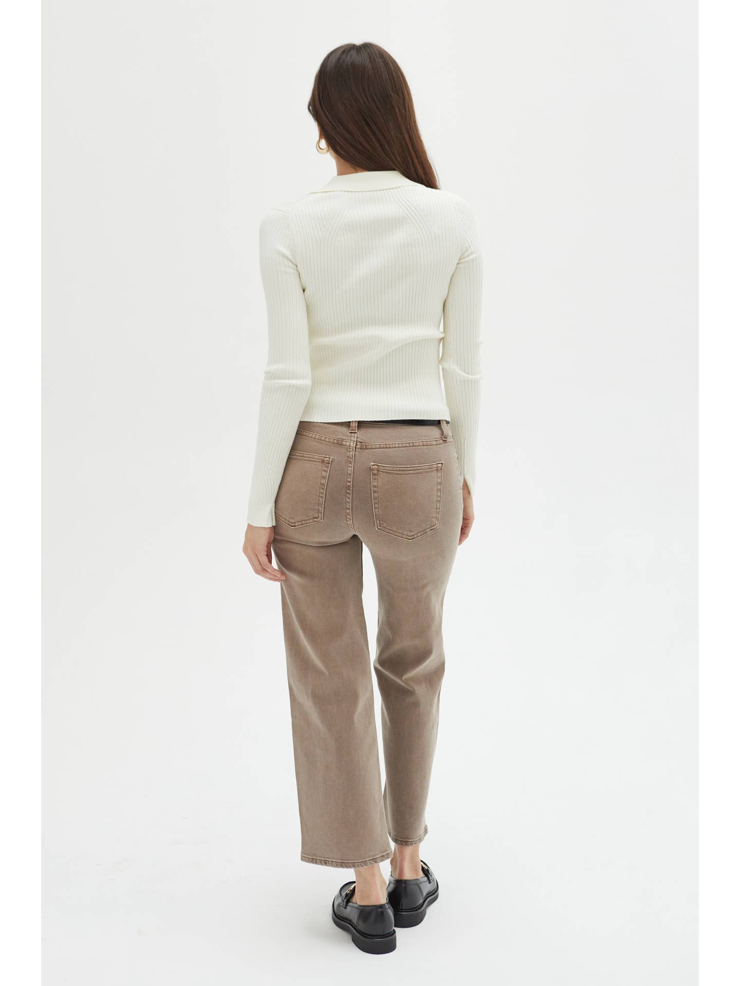 Addington Ankle Crop Mid Rise Jean, Brown Overdye