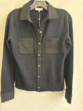 J. Society 2 Pocket Suede Trim Shirt Black