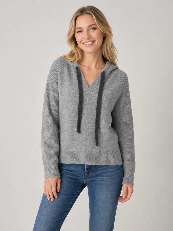 V-Neck Hoodie Sweater