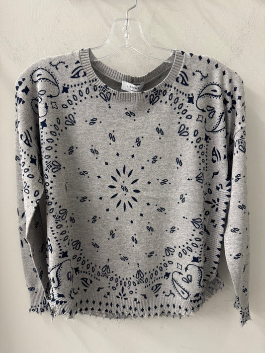J. Society Bandana Distressed Crew Heather Gray