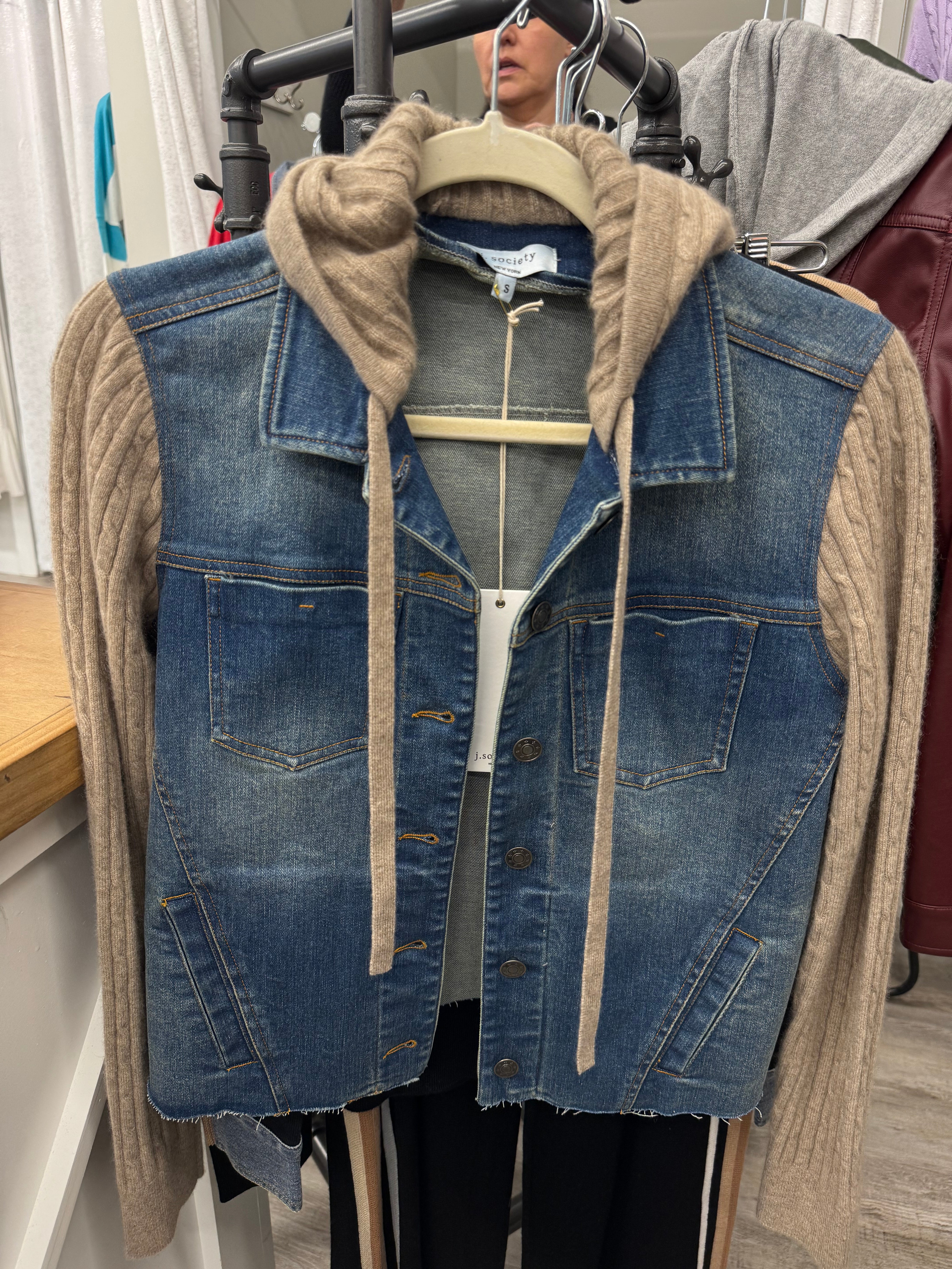 ジャケット・アウター MEDI LACE EMBROIDERY COLLAR JACKET&PANTS Ali Miles Jacquard Knit Mesh Square Embroider Point Collar 3