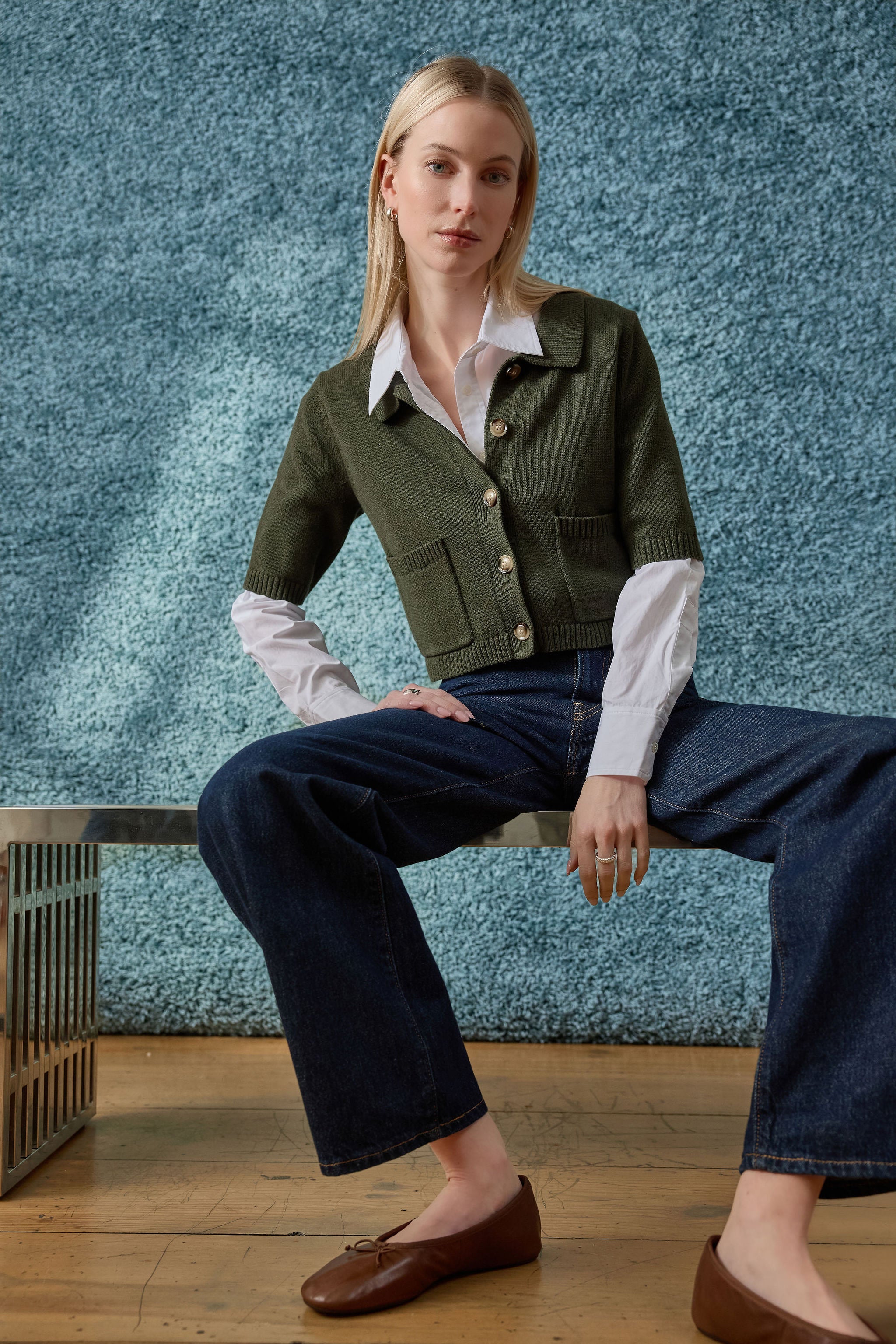 J. Society Polo Collar Cardi
