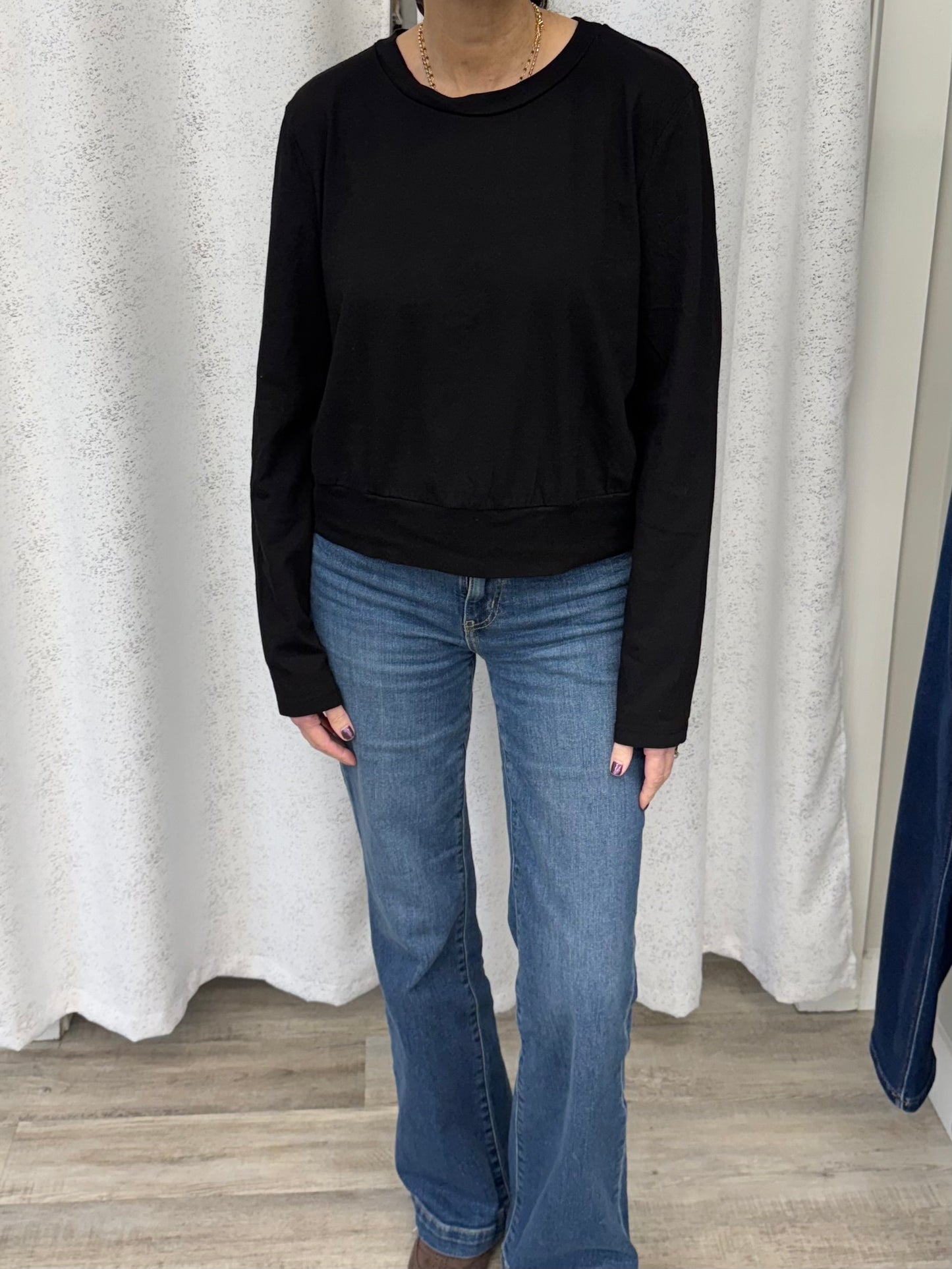 Michael Stars Yuri Long Sleeve Tee Black