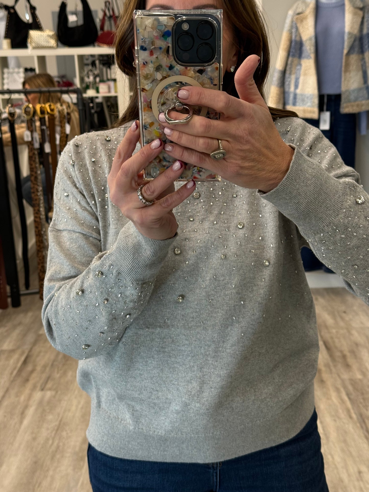 J. Society Embellished Crew Sweater