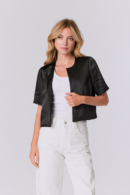 J. Society Black Satin Jacket