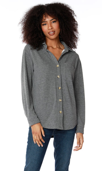 Button Front Shirt Charcoal