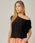 Ladder Knit Black Sweater