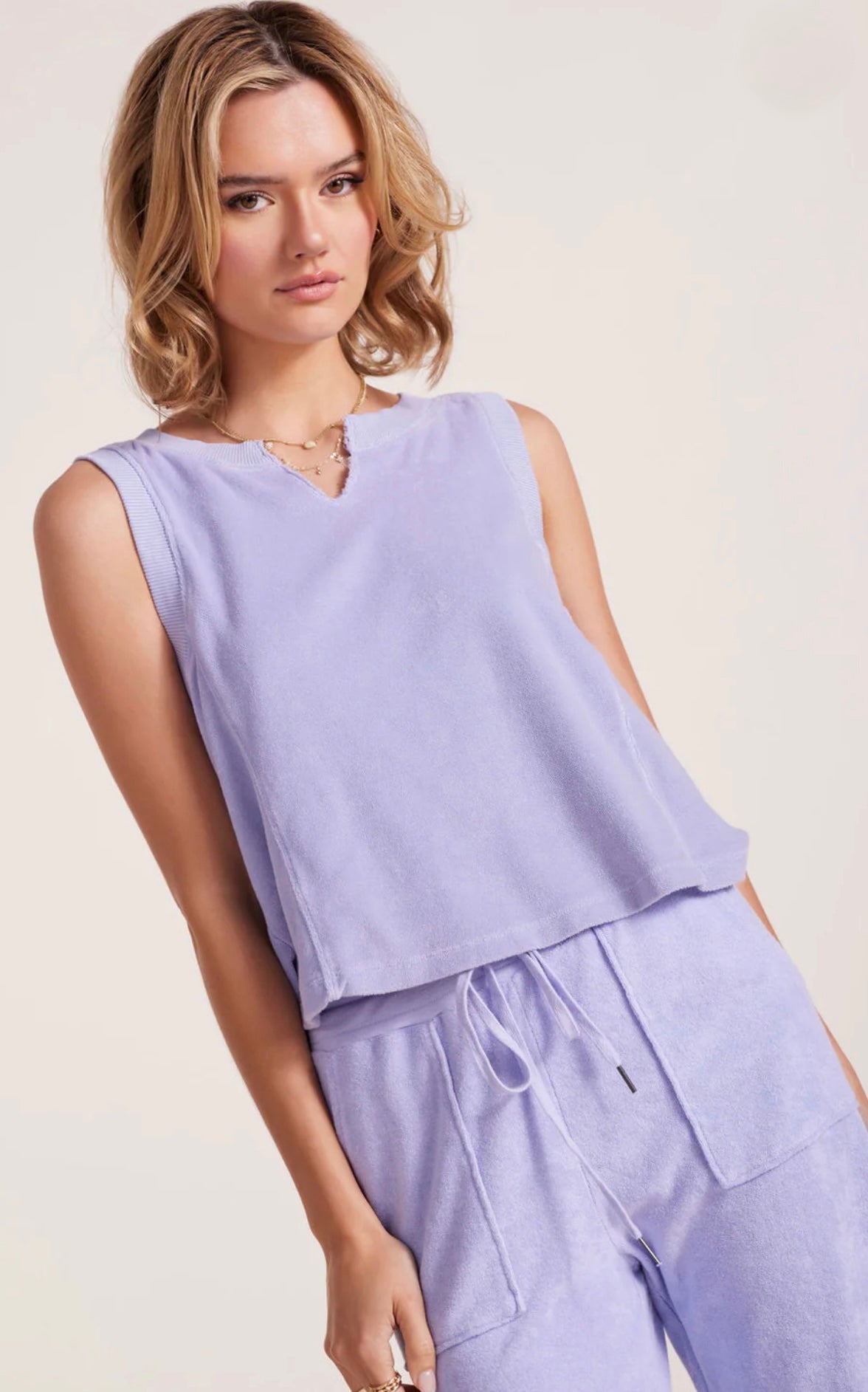 Split Neck Tank Lilac