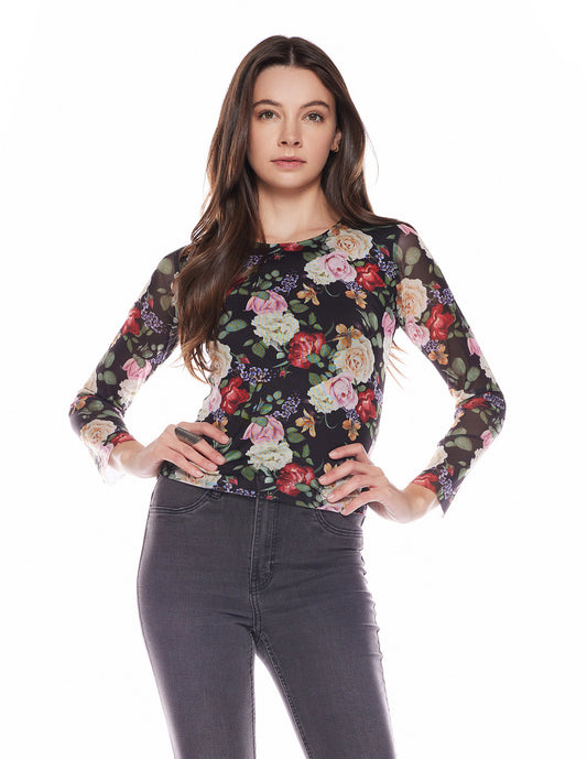 Milord Floral Mesh Top