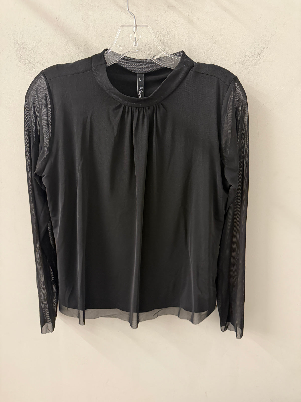Encore Black Mesh Top