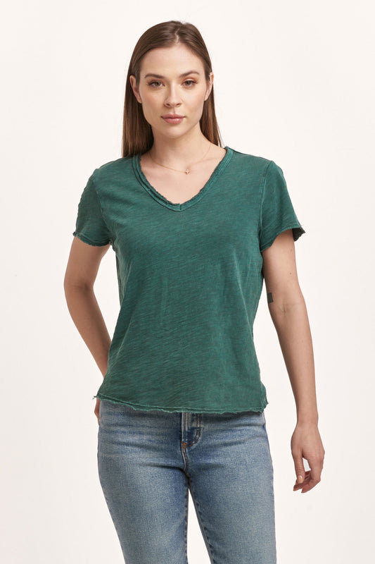 Vanya Slub Tee Dark Moss