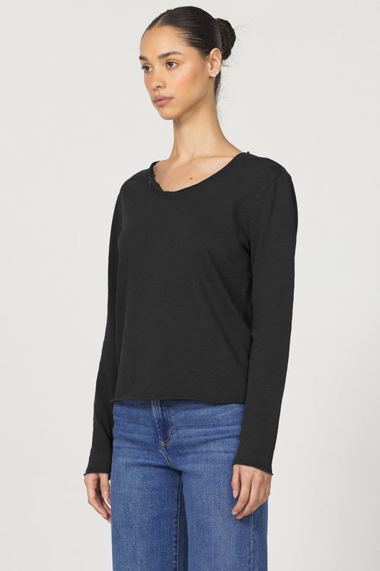 Vanya Long Sleeve Slub Tee Black