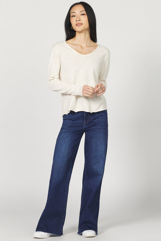 Vanya Long Sleeve Slub Tee Whitecap Gray