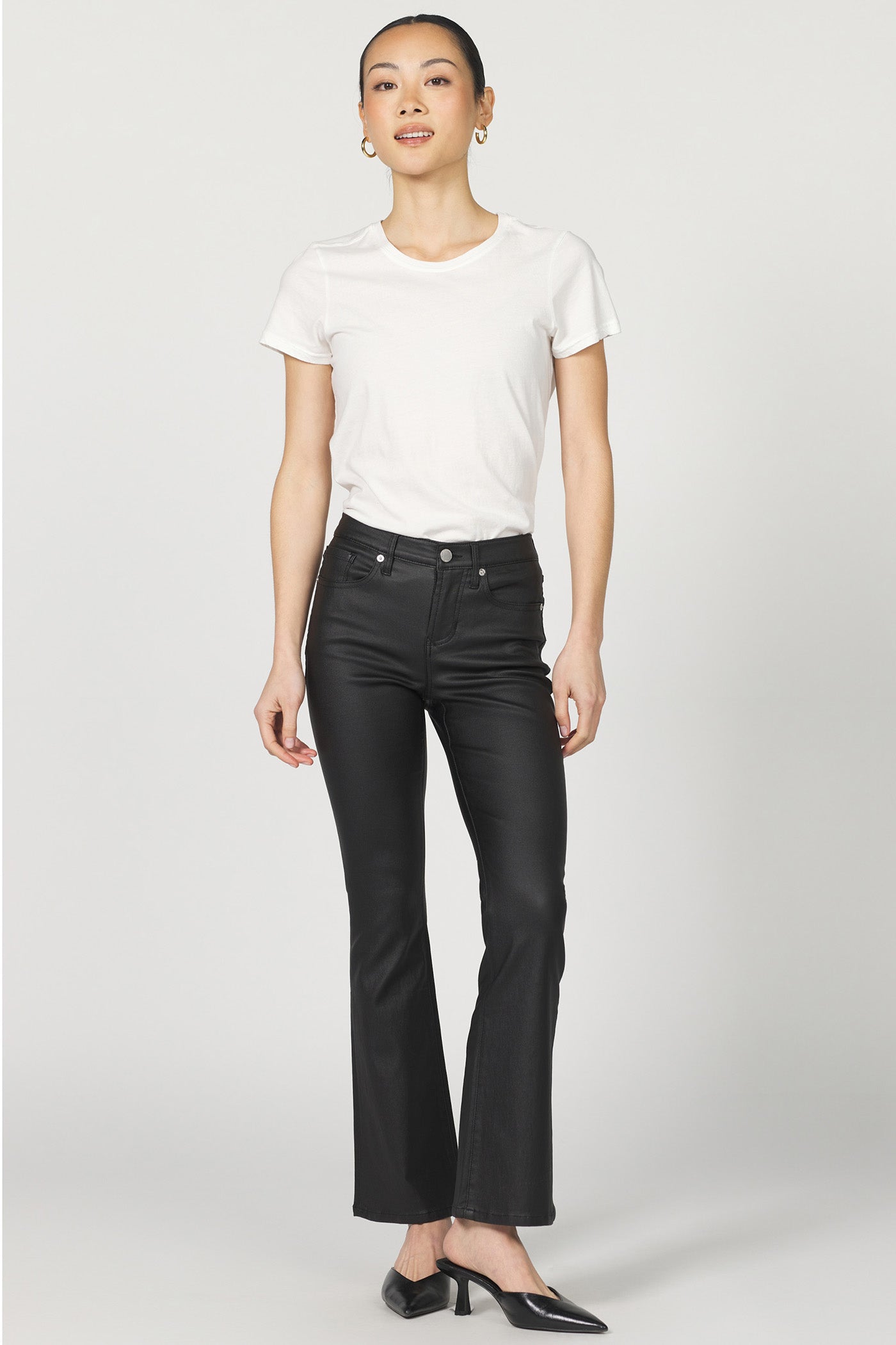 Jaxtyn Mid Rise Bootcut Black Coated