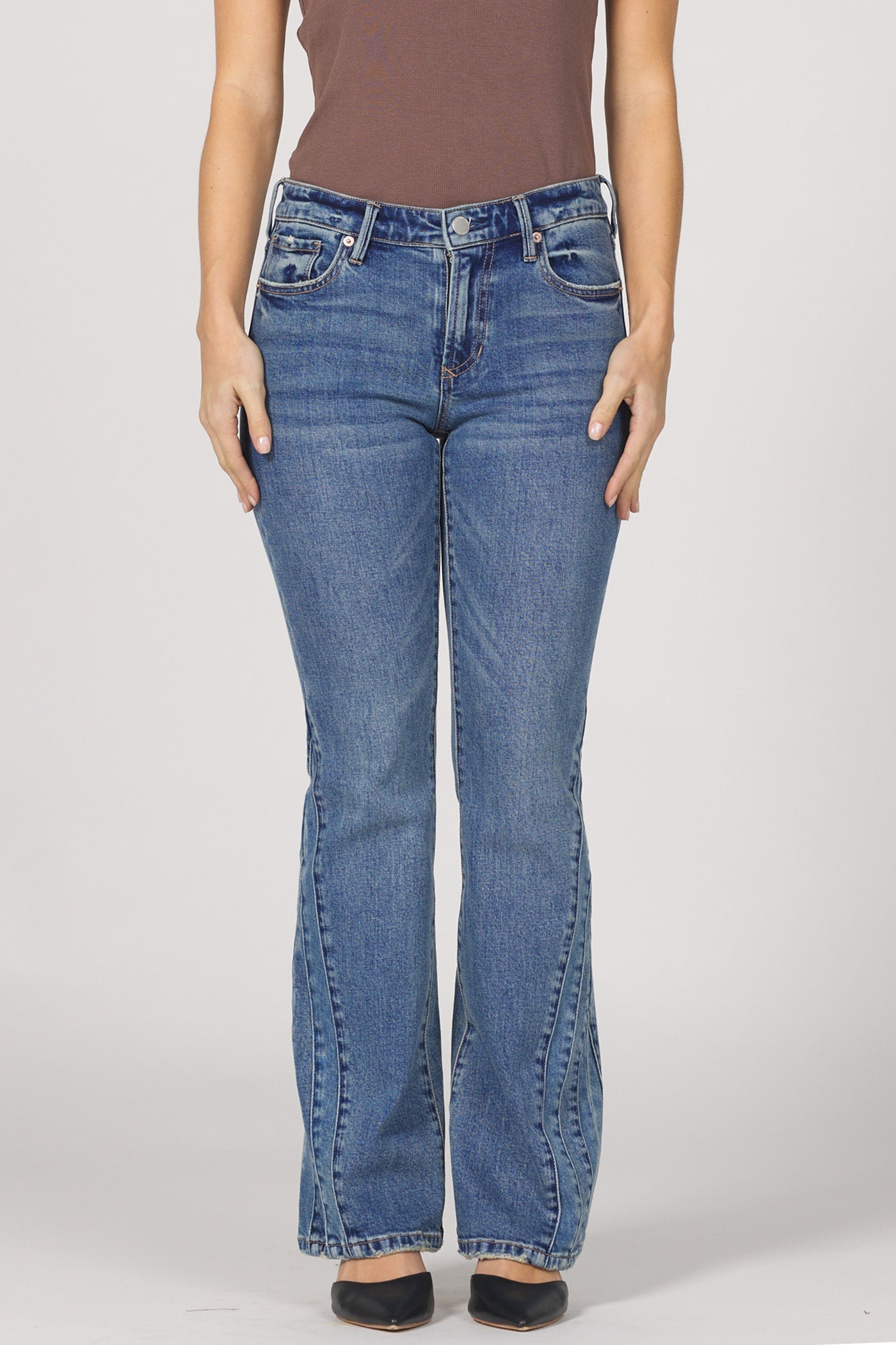 Rosa Mid Rise Flare Jean