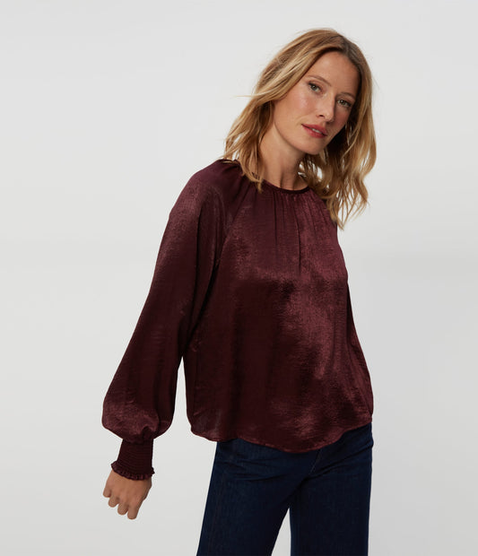 Fabi Smocked Sleeve Top