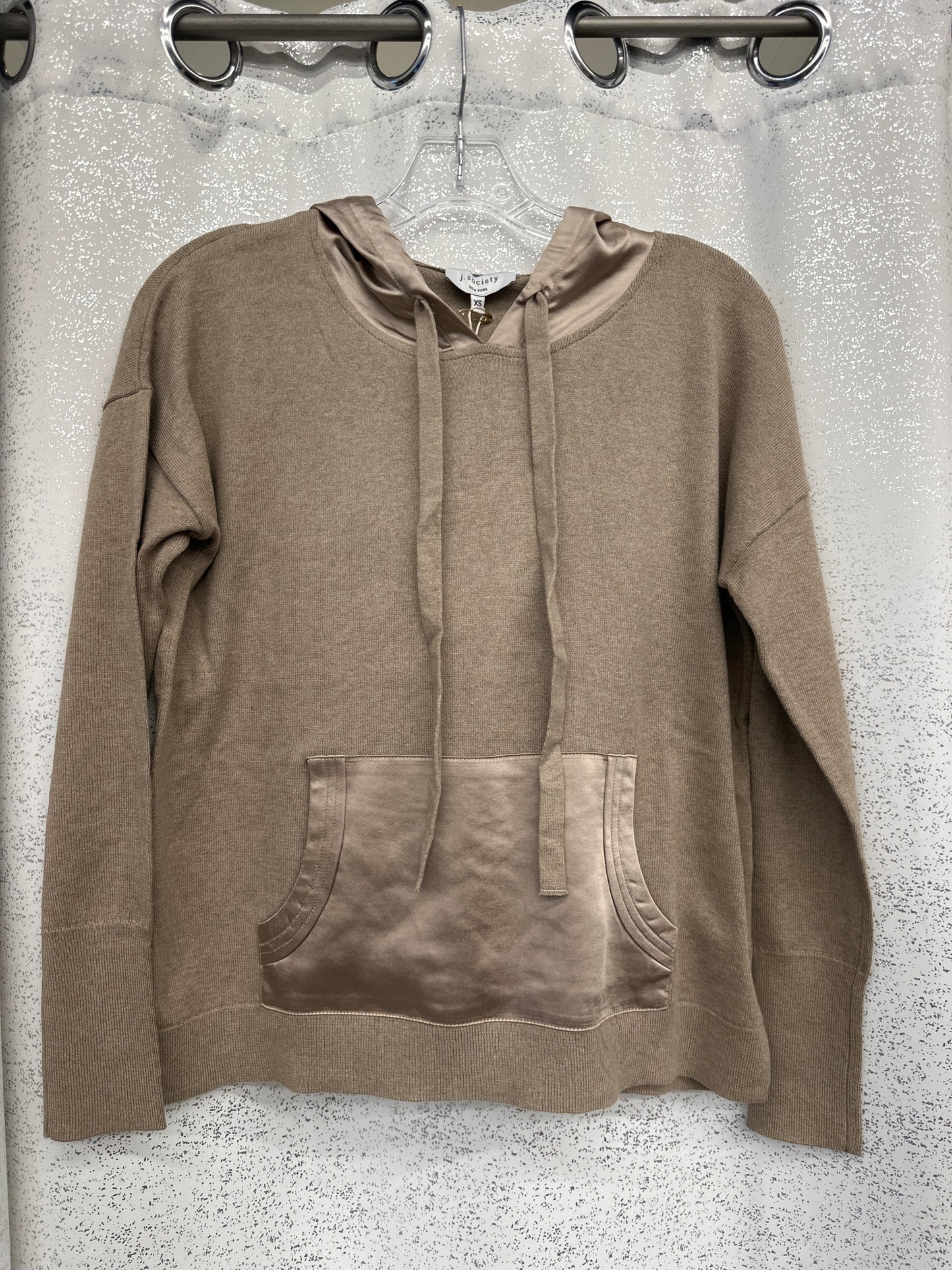 J. Society Mocha Satin Pocket Hoodie