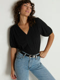 Nation Edie Shirred Top Black