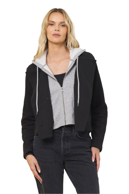 Vintage Havana Fleece Blazer with Hoodie