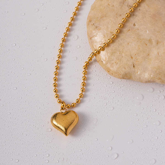 18K Gold Plated Small Puffy Heart