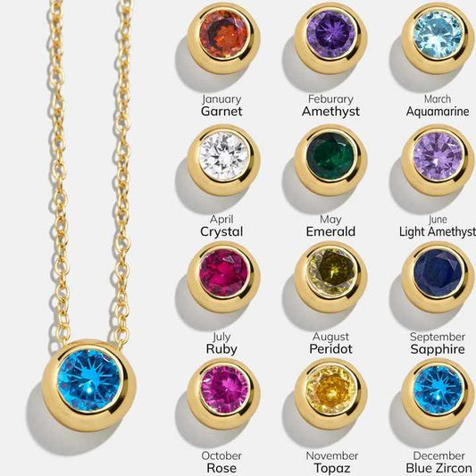 Gold Plated Birthstone Pendant Necklace