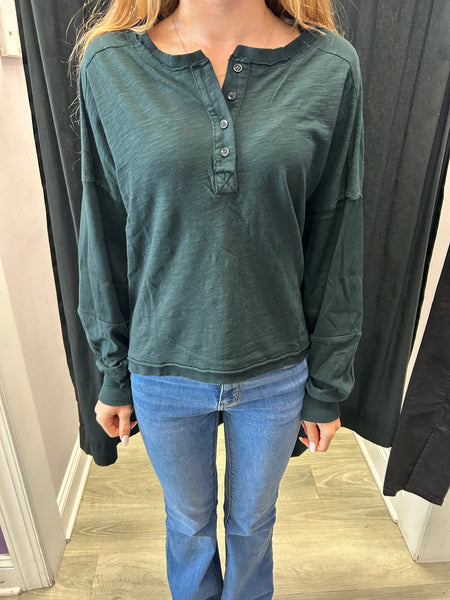 Boxy Henley Forest