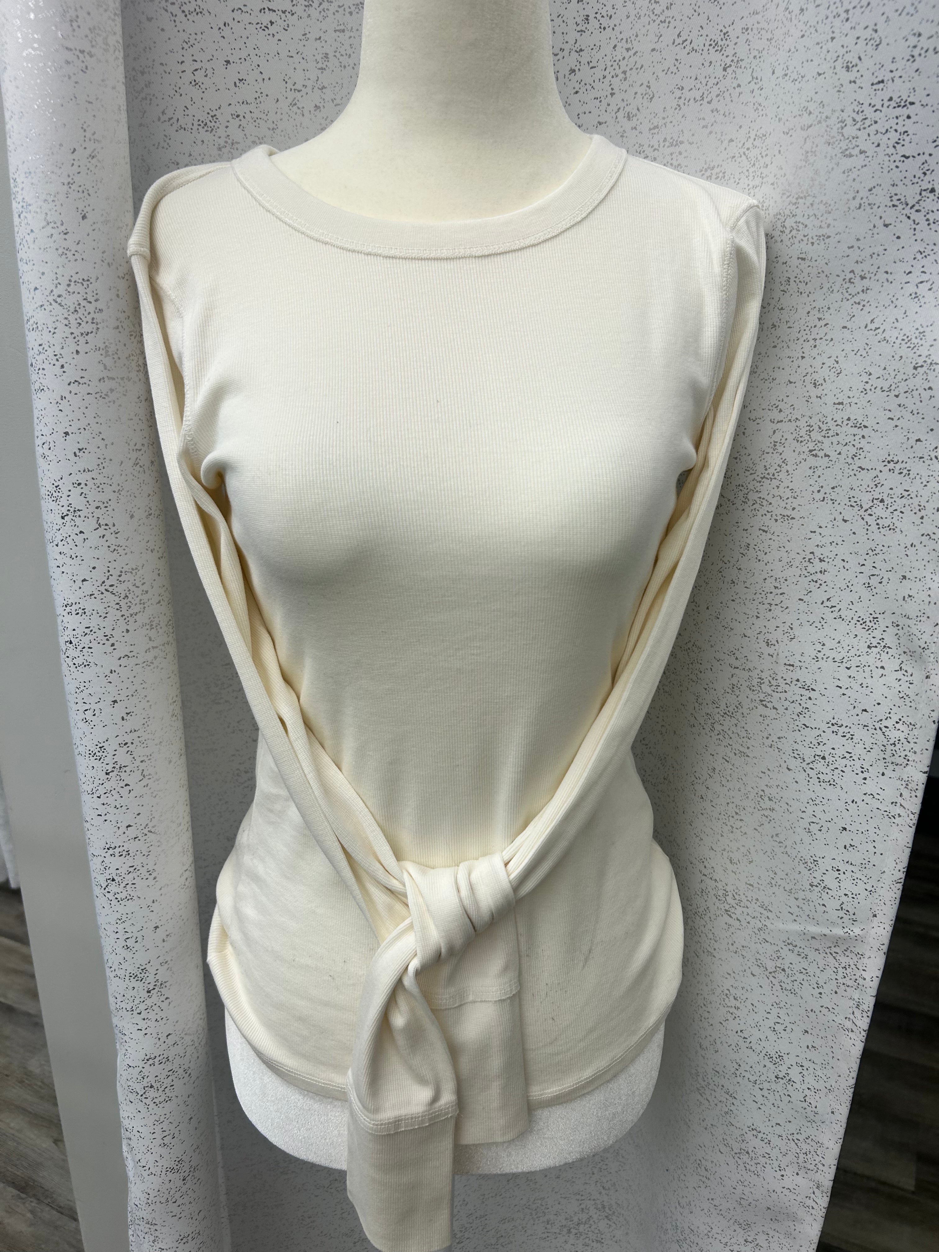 Crown Jewel Ribbed Long Sleeve Pearl