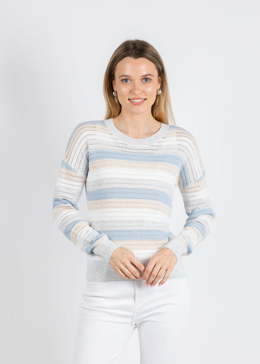 J. Society Mesh Stripe Sweater