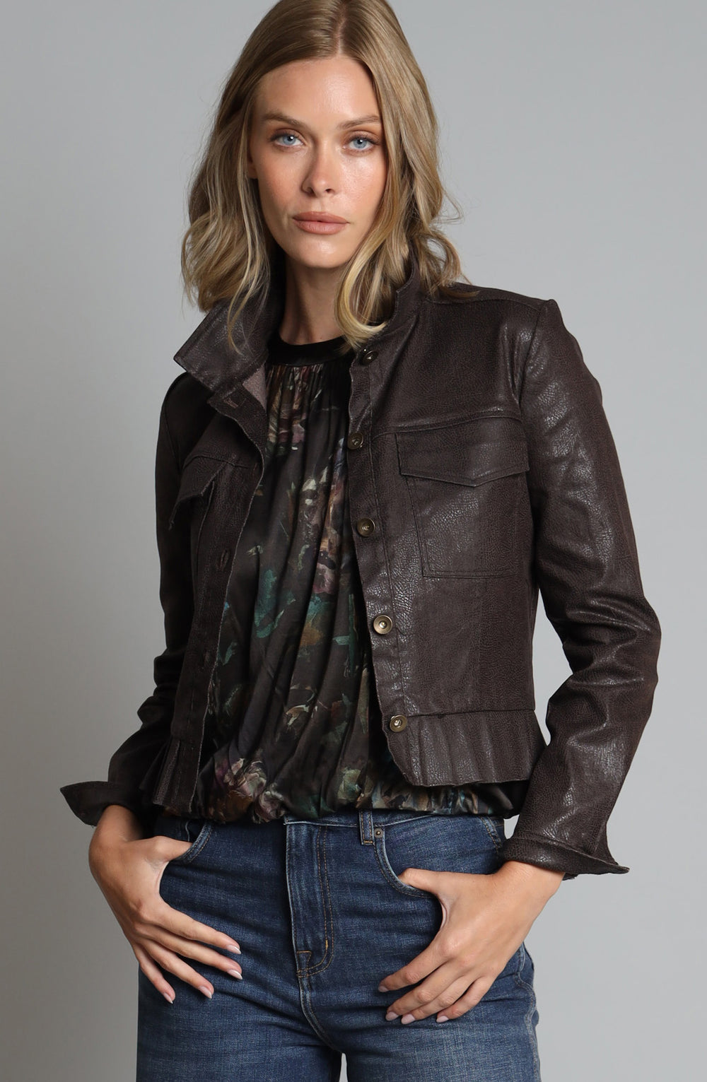 Chocolate Foil Denim Jacket