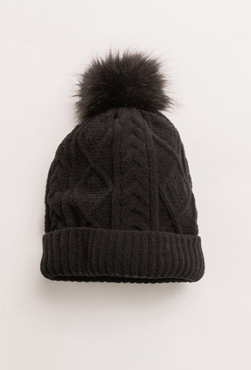 Cable Crew Lounge Beanie in Black
