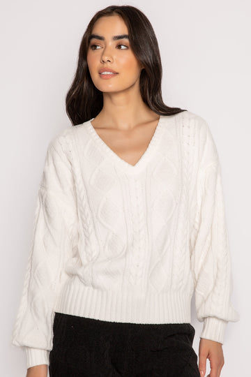 Cable Crew Lounge Top in Ivory