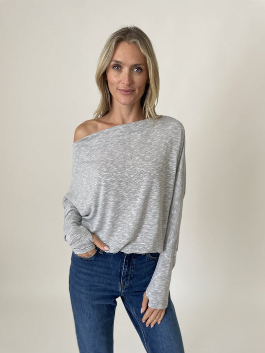 The Anywhere Top Grey Lurex