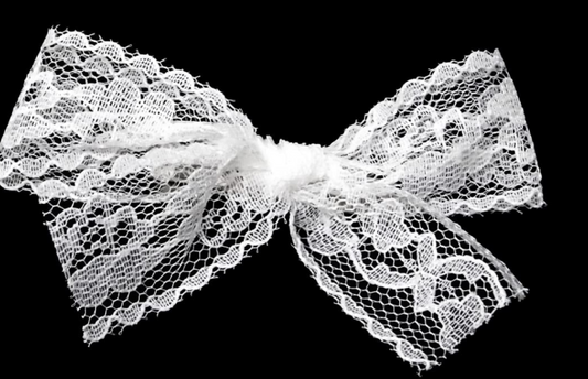 White Lace Hair Bow