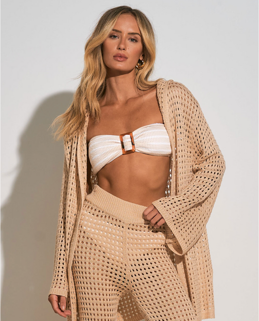 Crochet Cardi Cover-up in Natural