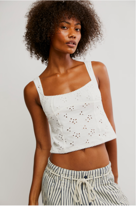 Free People Full Bloom Eyelet Cami