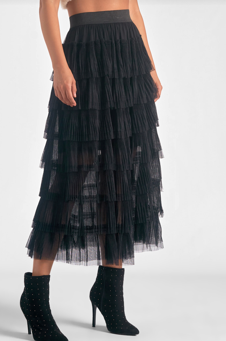 Black Tulle Layered Skirt