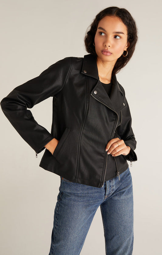 Trina Faux Leather Moto Jacket