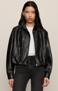 Corin Faux Leather Bubble Hem Jacket
