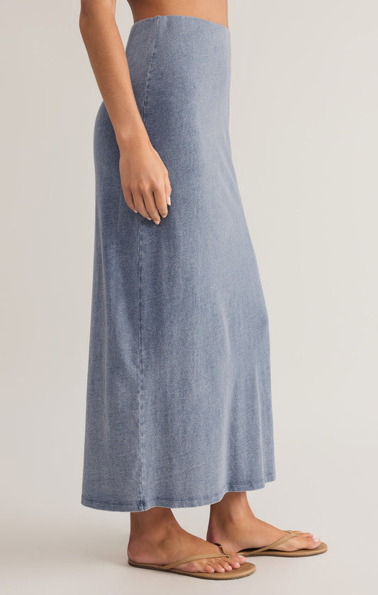 Gail Jersey Midi Skirt - Denim Med Indigo