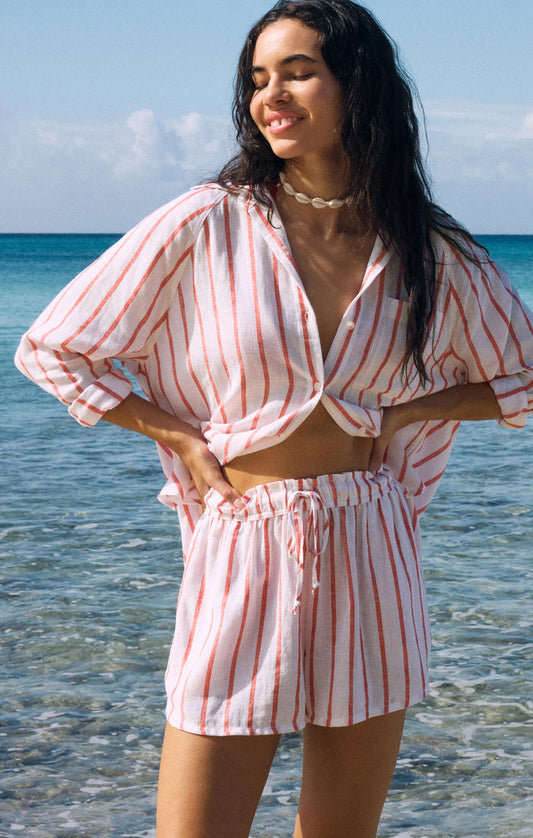 Perfect Linen Striped Shorts