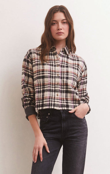 Ethan Cropped Plaid Top