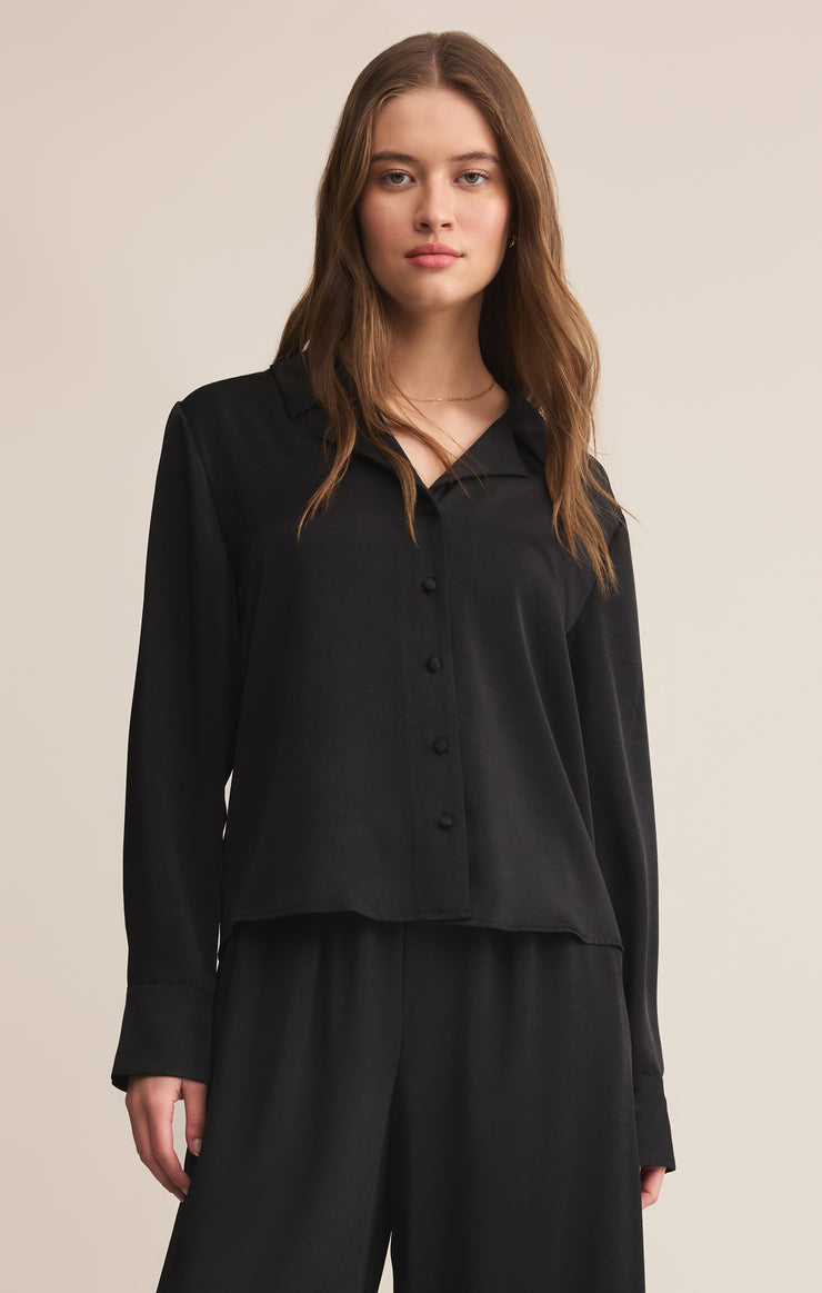 Ana Satin Button Up