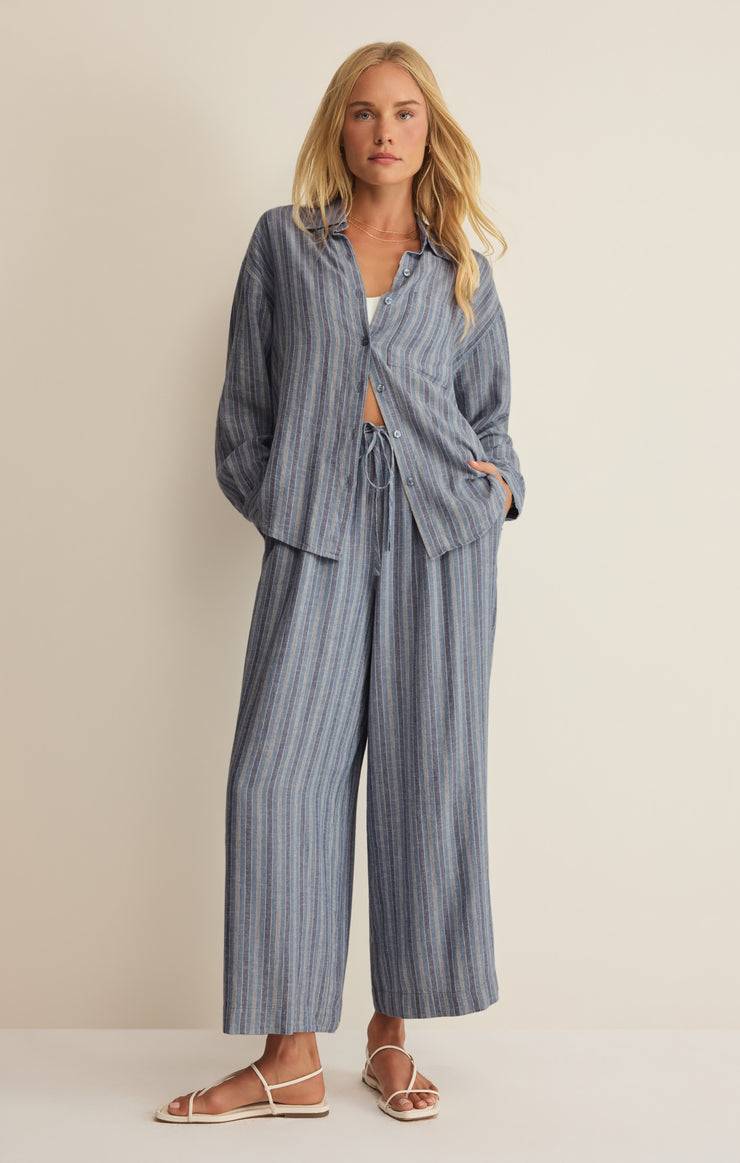 The Perfect Striped Button Up Indigo